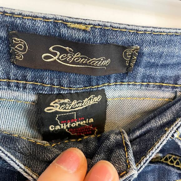 Serfontaine Bootcut Double Button Fly Denim Jeans Women's 32" Inseam, Sz 25 - Picture 5 of 7